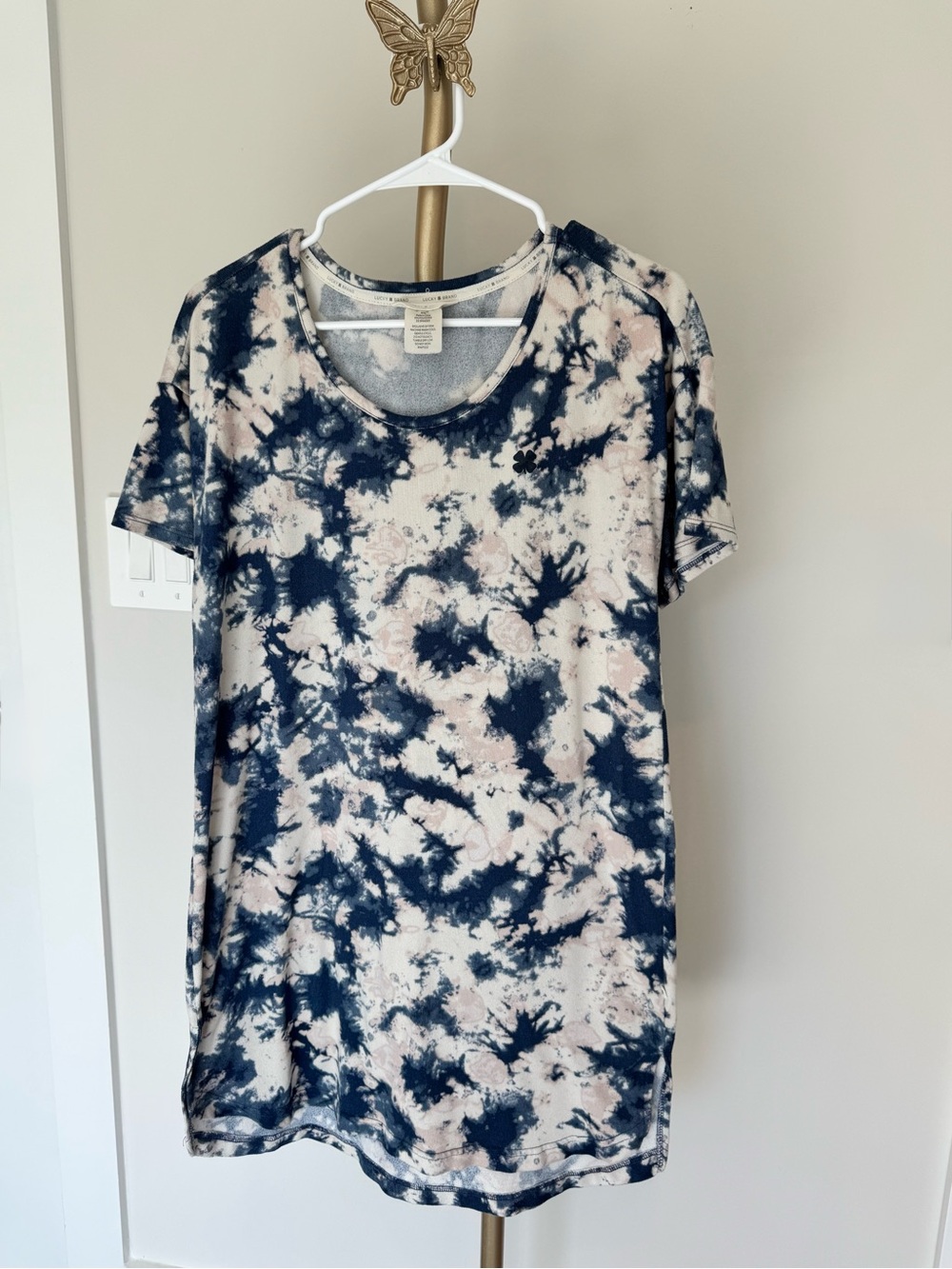 Lucky Brand Tie Dye Sleep Shirt Nightgown Medium Soft Loungewear - Picture 2 of 5
